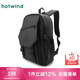 熱風(fēng)（Hotwind）秋季新款男士涂層雙肩包戶外運(yùn)動(dòng)出游大容量純色背包 01黑色 F