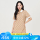 美職棒（MLB）官方24春夏裙子女復古老花系列寬松休閑POLO連衣裙3FOPM0443-43 波士頓隊/淺駝色 XS 160/84A
