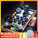 瓷牌茗茶具 功夫茶具套裝流水茶盤(pán)茶臺陶瓷茶壺茶杯全自動(dòng)燒水器教師節禮物 兔毫藍自動(dòng)大套裝+禪靜流水茶盤(pán)