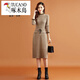 啄木鳥(niǎo)（TUCANO）假兩件連衣裙秋冬新款加絨加厚過(guò)膝中長(cháng)款百搭顯瘦針織打底毛衣裙 K13-麥灰色【高品質(zhì)】 M 建議95-105斤