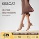 KISSCAT金晨同款接吻貓[CAT系列]貓掌鞋單鞋女簡約通勤高跟鞋尖頭船鞋女 杏色 （瘦腳卡碼拍小一碼） 37 (235mm)