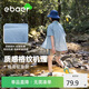 EBAER童裝兒童短袖襯衫男童純色防曬外套夏款女童襯衣夏裝 月灰藍(lán) 130