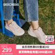 斯凱奇（Skechers）女鞋秋季透氣增高休閑鞋緩震軟底運動鞋女時尚板鞋跑步鞋117224 白色/淺粉紅色/WLPK 38