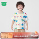 迷你木木屋兒童短袖套裝夏季男童女童圓領(lǐng)短袖短褲套裝 水果大象 100 