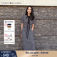 TOMMY HILFIGER【顯瘦百搭】夏季女休閑條紋收腰開叉POLO長裙連衣裙02497 黑白條紋0AY M