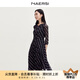 娜爾思（NAERSI）時(shí)尚氣質(zhì)波點(diǎn)V領(lǐng)連衣裙2025年秋季新款五分袖中長(zhǎng)裙 黑色 XL