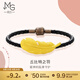 周生生黃金手鏈 足金愛(ài)情密語(yǔ)系列羽毛金手環(huán)皮繩手繩女 89739B計價(jià) 17厘米 - 5.4克(含工費550元)