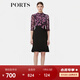 PORTS寶姿秋冬新品女裝七分袖中長(zhǎng)連衣裙ALN6D005LWP096 黑色印花 XS (2)