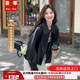 蕓蕁外套女2025新款黑色感皮外套春秋韓系復古小個(gè)子又酷又颯皮衣夾克 黑色 M 90-110
