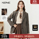 KBNE咖色休閑西裝外套女2024新款氣質(zhì)西服職場(chǎng)通勤正裝上衣春秋女 咖啡色 S