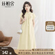 絲柏舍文藝風(fēng)連衣裙2025夏季新款女裝優(yōu)雅立領(lǐng)寬松腰中長裙