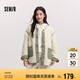 森馬（Semir）外套女中長款菱格仿羊羔毛寬松冬2024撞色夾棉兩面穿109724108020
