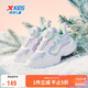 特步（XTEP）兒童童鞋女童小童革面旋鈕扣棉鞋 新白色/寧靜藍/雪青紫 29碼