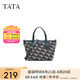 他她（TATA）復(fù)古老花手提包女包包休閑手拎包單肩包春季新款X3410AX5 蘭灰/綠 F