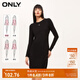 ONLY淑女氣質(zhì)收腰修身圓領(lǐng)短款連衣裙女|124161002 H1Z 黑色BLACK 165/84A/M