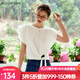 Olrain【別致泡泡袖短袖T恤】夏季女裝設(shè)計(jì)感上衣女裝衣服t恤衫小衫 白色 M