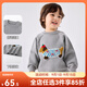 嘟嘟家【毛巾繡】?jì)和虑锛狙髿饽型樋椛狼镅b女童套頭上衣寶寶童裝 麻灰色 100
