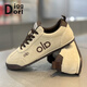 Diggorl輕奢品牌男鞋板鞋2026新款舒適運動(dòng)休閑鞋系帶平底潮阿甘鞋男 米棕02 41 （標準皮鞋碼）