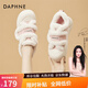 達(dá)芙妮（DAPHNE）雪地靴女棉鞋加絨冬季2024新款復(fù)古美拉德毛毛鞋 粉色加絨5cm 37 標(biāo)準(zhǔn)碼