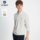 納維凱爾意大利小帆船25年秋冬男士長(cháng)袖半開(kāi)領(lǐng)T恤單層內搭上衣1135045301