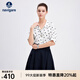 Navigare意大利小帆船女士襯衫25夏季新品時(shí)尚波點(diǎn)短袖襯衣百搭顯瘦上衣 0026冰川白 XL