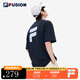 斐樂(lè )（FILA）FUSION潮牌情侶多彩短袖T恤2025新款男女短T時(shí)尚大logo短袖 A深黑-BK XS 160/84A 【寬松版型】
