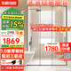 東鵬（DONGPENG）淋浴房三聯(lián)動(dòng)推拉門(mén)一字形衛生間隔斷干濕分離玻璃浴室隔斷沐浴房 槍灰1.1-1.19/2米高|極窄 升級1.0壁厚不銹鋼+2cm極窄邊框