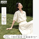 對白新中式重工繡花兩件套裝女夏季2025新款國風(fēng)上衣半身裙兩件套 月光米 M
