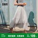 森馬（Semir）半身裙女松緊腰蛋糕裙百搭2025夏季肌理雪紡長(cháng)裙垂感107425120060