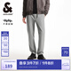 杰克·瓊斯（JACK&JONES）男裝秋季男士褲子百搭易打理磨毛面料保暖直筒長褲純色休閑褲男 知更鳥灰E40 常規(guī) 知更鳥灰E40 S 170
