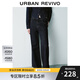 UR2025春季新款女裝復古休閑木耳邊水洗牛仔長(cháng)褲UYY850007 靛藍 27