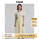 ELAND衣戀純色連衣裙女圓領(lǐng)套頭泡泡袖彈力腰A字裙甜美風(fēng)夏季 淺黃色(31)L/Yellow S 160