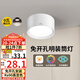 雷士（NVC）LED筒燈家用客廳臥室吊頂過道免開孔明裝天花燈PC白色9瓦暖白光