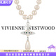 薇薇安·威斯特伍德（Vivienne Westwood）[代購現貨](méi)西太后項鏈明星同款旗艦正品土星珍珠項鏈送禮七夕禮物 銀-土星吊墜鎖骨鏈