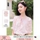 香影甜美雪紡上衣女2025夏季新款淑女圓領(lǐng)系帶泡泡袖法式粉色襯衫 粉紅 S