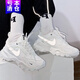 耐克（NIKE）休閑鞋女鞋夏季新款TC 7900厚底增高老爹鞋運動鞋減震跑步鞋 DD9682-100米白色 36.5