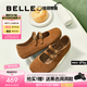 百麗（Belle）七夕禮物珍妮吐司勃肯鞋女25秋新內(nèi)增高休閑瑪麗珍鞋E7N1DCQ5預售 棕色 38