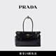 PRADA/普拉達(dá)【禮物】女士Prada Bonnie大號牛皮革手提單肩包 黑色