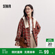 森馬（Semir）[商場同款]長袖襯衫女中長款oversize春2025格紋上衣101125105007