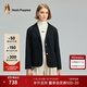 暇步士（Hush Puppies）女裝春新款職場(chǎng)通勤簡(jiǎn)約百搭針織西服外套 188黑色 M