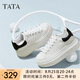 他她（TATA）小白鞋2025夏季新款奶油泡泡厚底女鞋增高松糕鞋板鞋 白/黑 36