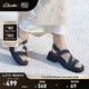 Clarks其樂學(xué)院系列女鞋夏季新款交叉綁帶厚底摩登時尚牛皮涼鞋 黑色 261765174 36