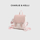 CHARLIE&KELLI CK輕奢包包女包雙肩包女2026新款時(shí)尚卡通書(shū)包學(xué)生通勤小背包 粉色-無(wú)斜挎包【禮袋發(fā)貨 代寫(xiě)賀卡】