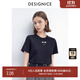 迪賽尼斯（DESIGNICE）夏季新款通勤風百搭寬松設計感釘珠圓領(lǐng)短袖T恤女 黑色 M