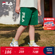 FILA斐樂(lè )童裝兒童短褲2025年夏季新款男女中大童休閑運動(dòng)五分褲潮 魔盤(pán)綠-GN 165