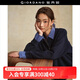 佐丹奴設計師款miu系衛衣女寬松假兩件拼接格紋翻領(lǐng)上衣18325620 06藏青格 L