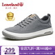 楓葉（leaveland）男鞋2025夏季新品織物透氣休閑布鞋男簡版輕便軟底運動板鞋子男 灰色（皮鞋碼） 42