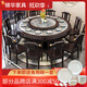 錦華世品新中式實(shí)木巖板餐桌家用帶轉(zhuǎn)盤大圓桌電磁爐火鍋飯桌酒店飯店2m桌 紫檀色 1.8m 進(jìn)口巖板桌+10椅【送轉(zhuǎn)盤】