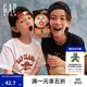 蓋璞【大小童同款】男女童2025夏季新款小熊logo純棉短袖T恤767133 白色 160 cm(14-15歲)亞洲尺碼