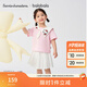 巴拉巴拉【三麗鷗聯(lián)名商場(chǎng)同款】女童短袖套裝2025夏新款兩件套海軍領(lǐng)裙子 夢(mèng)幻粉60359 110